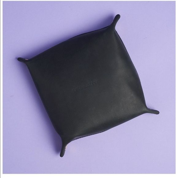 Tribe Alive Hand Marbled Leather Catchall Snap Valet Tray - Picture 5 of 8